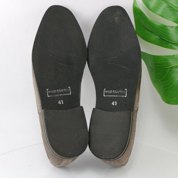 BullBoxer Mens Stanten Oxford Size 8 Gray Textured Leather Plain Toe Dress Shoe - Picture 10 of 12